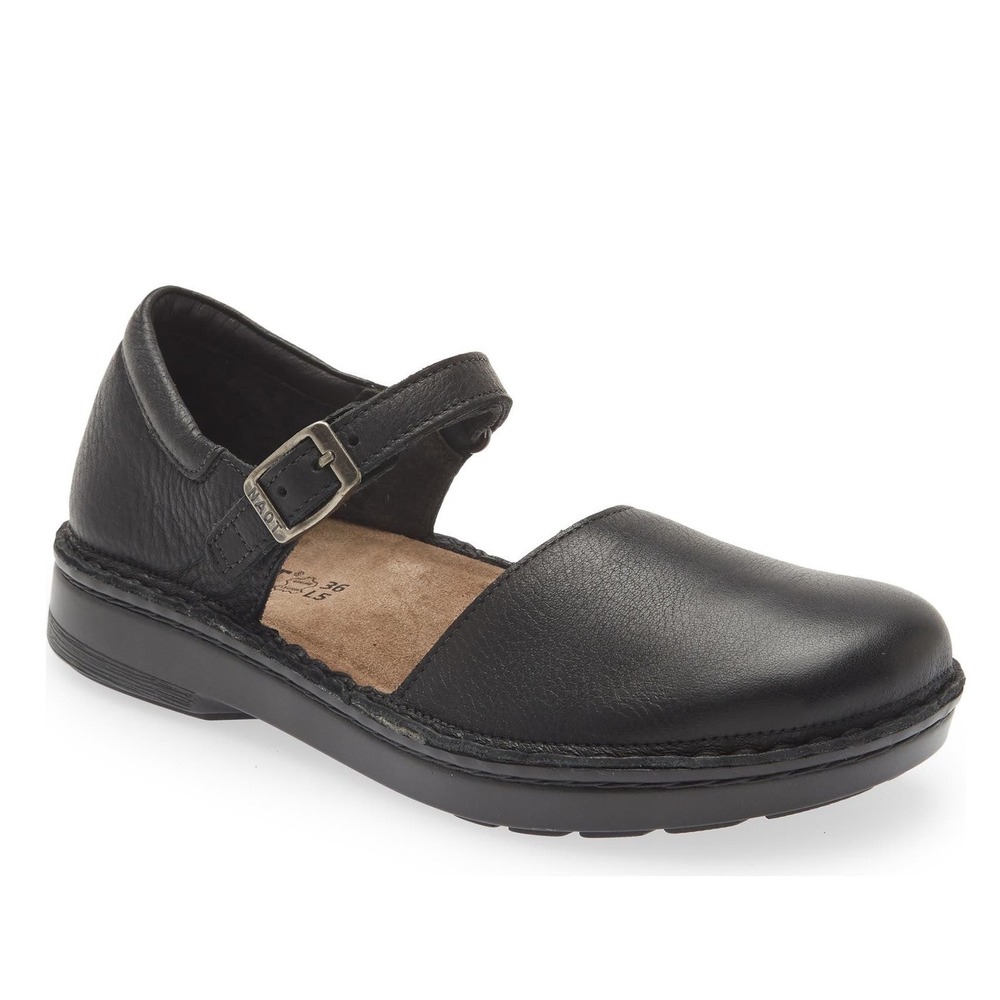 Naot Catania Leather Mary Jane Flats Black Sz 38 Comfort Office Academia Preppy